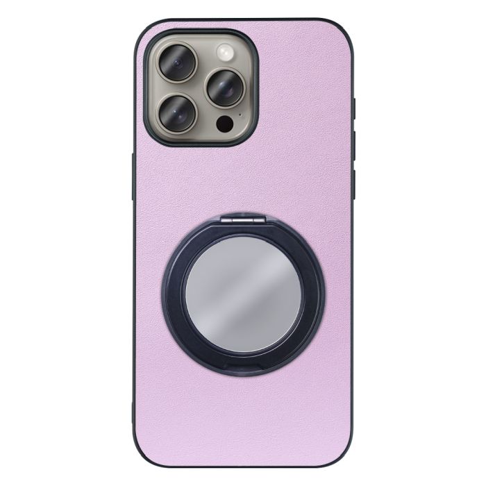 [ LOOF RING-SHELL (ミラー Ver.) ] iPhone 15 Pro Max iPhone15 Pro Max アイフォン15 プロ マックス iPhone 15 15ProMax アイフォン 15 スマホケース 背面 ケース カバー ミラー付きスマホリング スタンド 本革 レザー 落下防止  [ iPhone 15 Pro Max ]
