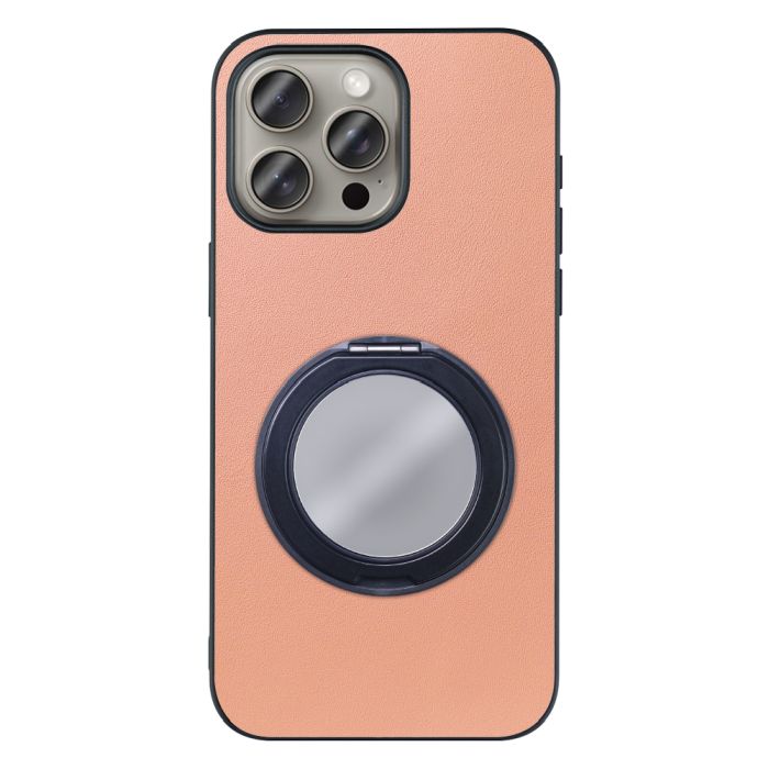 [ LOOF RING-SHELL (ミラー Ver.) ] iPhone 15 Pro Max iPhone15 Pro Max アイフォン15 プロ マックス iPhone 15 15ProMax アイフォン 15 スマホケース 背面 ケース カバー ミラー付きスマホリング スタンド 本革 レザー 落下防止  [ iPhone 15 Pro Max ]