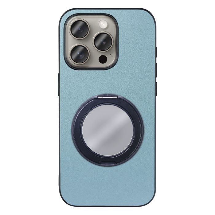 [ LOOF RING-SHELL (ミラー Ver.) ] iPhone 15 Pro iPhone15 Pro アイフォン15 プロ iPhone 15 Pro 15Pro アイフォン 15 スマホケース 背面 ケース カバー ミラー付きスマホリング スタンド 本革 レザー 落下防止  [ iPhone 15 Pro ]