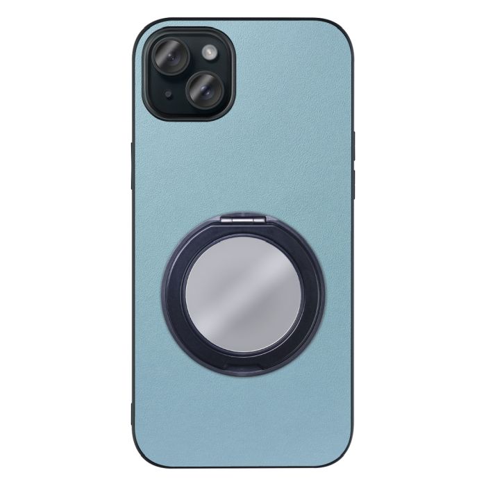 [ LOOF RING-SHELL (ミラー Ver.) ] iPhone 15 Plus iPhone15 Plus アイフォン15 プラス iPhone 15 Plus 15Plus アイフォン 15 スマホケース 背面 ケース カバー ミラー付きスマホリング スタンド 本革 レザー 落下防止  [ iPhone 15 Plus ]
