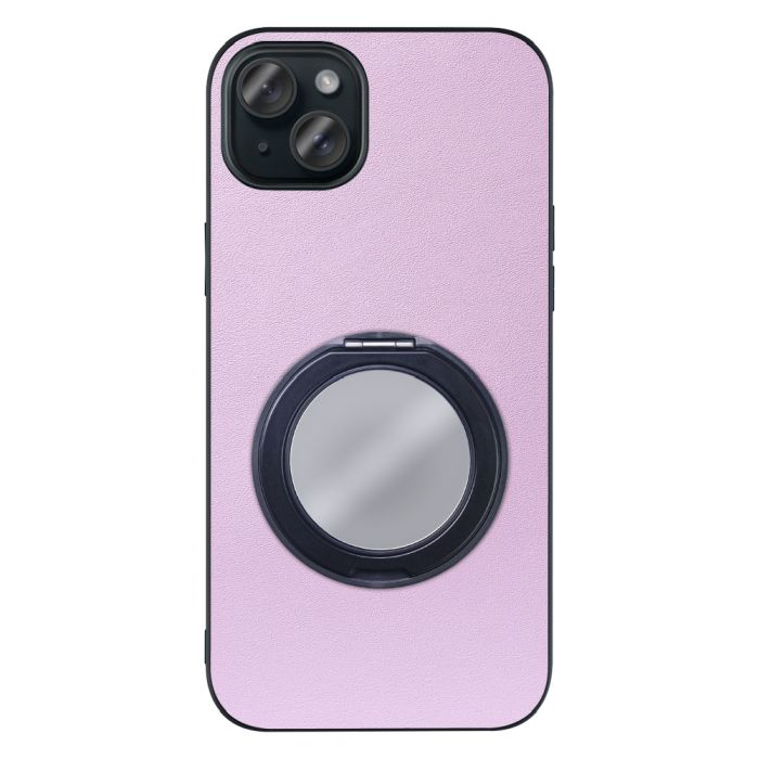 [ LOOF RING-SHELL (ミラー Ver.) ] iPhone 15 Plus iPhone15 Plus アイフォン15 プラス iPhone 15 Plus 15Plus アイフォン 15 スマホケース 背面 ケース カバー ミラー付きスマホリング スタンド 本革 レザー 落下防止  [ iPhone 15 Plus ]
