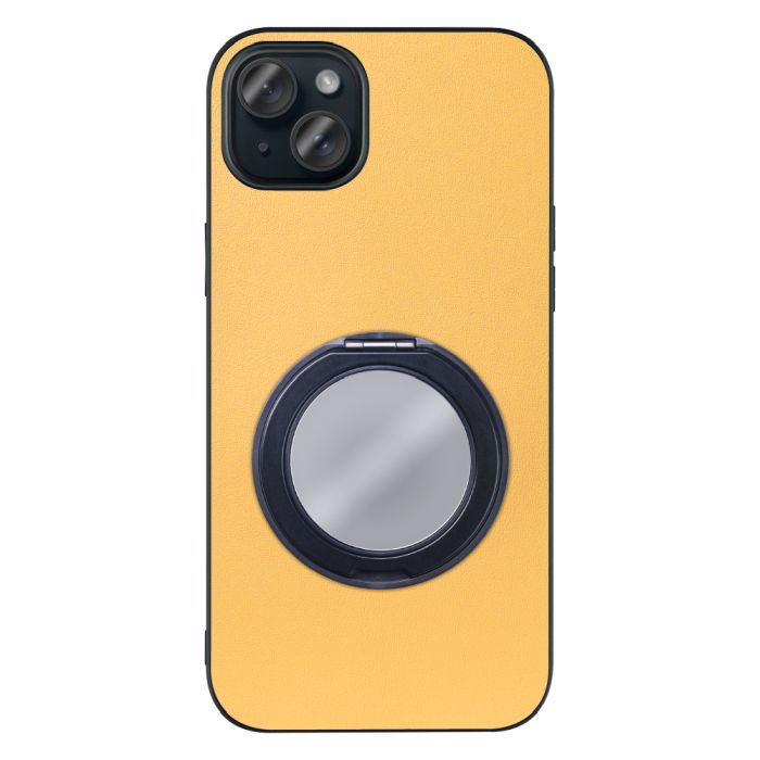 [ LOOF RING-SHELL (ミラー Ver.) ] iPhone 15 Plus iPhone15 Plus アイフォン15 プラス iPhone 15 Plus 15Plus アイフォン 15 スマホケース 背面 ケース カバー ミラー付きスマホリング スタンド 本革 レザー 落下防止  [ iPhone 15 Plus ]