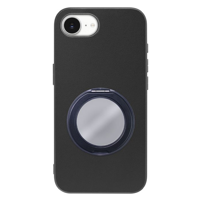 [ LOOF RING-SHELL (ミラー Ver.) ] iPhone 16e  スマホケース 背面 ケース カバー ミラー付きスマホリング スタンド 本革 レザー 落下防止  [ iPhone 16e ]
