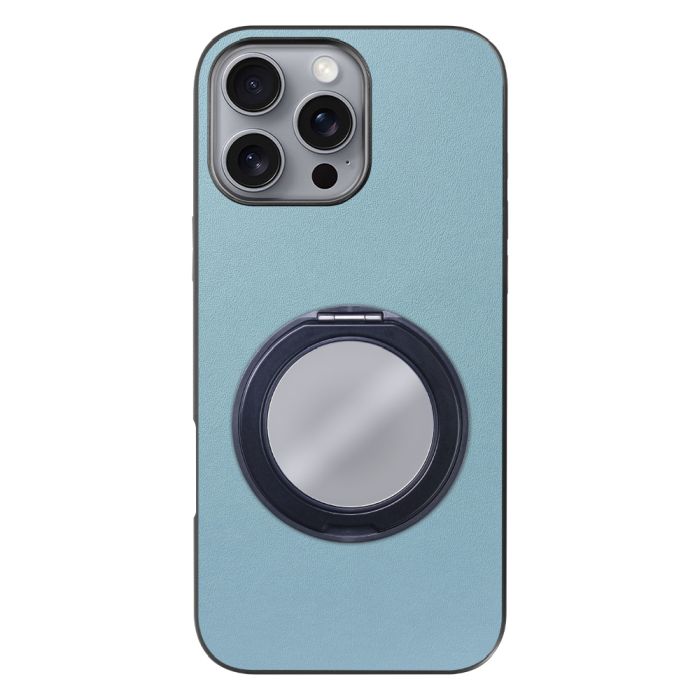 [ LOOF RING-SHELL (ミラー Ver.) ] iPhone 16 Pro Max iPhone16 Pro Max アイフォン16 プロ マックス iPhone 16 16ProMax アイフォン 16 スマホケース 背面 ケース カバー ミラー付きスマホリング スタンド 本革 レザー 落下防止  [ iPhone 16 Pro Max ]