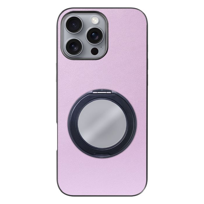 [ LOOF RING-SHELL (ミラー Ver.) ] iPhone 16 Pro Max iPhone16 Pro Max アイフォン16 プロ マックス iPhone 16 16ProMax アイフォン 16 スマホケース 背面 ケース カバー ミラー付きスマホリング スタンド 本革 レザー 落下防止  [ iPhone 16 Pro Max ]