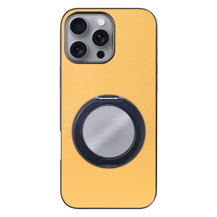 [ LOOF RING-SHELL (ミラー Ver.) ] iPhone 16 Pro Max iPhone16 Pro Max アイフォン16 プロ マックス iPhone 16 16ProMax アイフォン 16 スマホケース 背面 ケース カバー ミラー付きスマホリング スタンド 本革 レザー 落下防止  [ iPhone 16 Pro Max ]