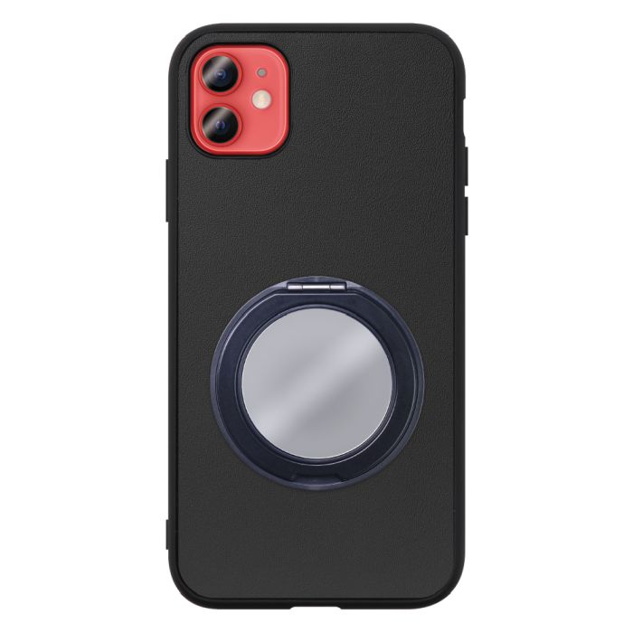 [ LOOF RING-SHELL (ミラー Ver.) ] iPhone 12 mini iphone12mini 12mini 12ミニ スマホケース 背面 ケース カバー ミラー付きスマホリング スタンド 本革 レザー 落下防止  [ iPhone 12 mini ]