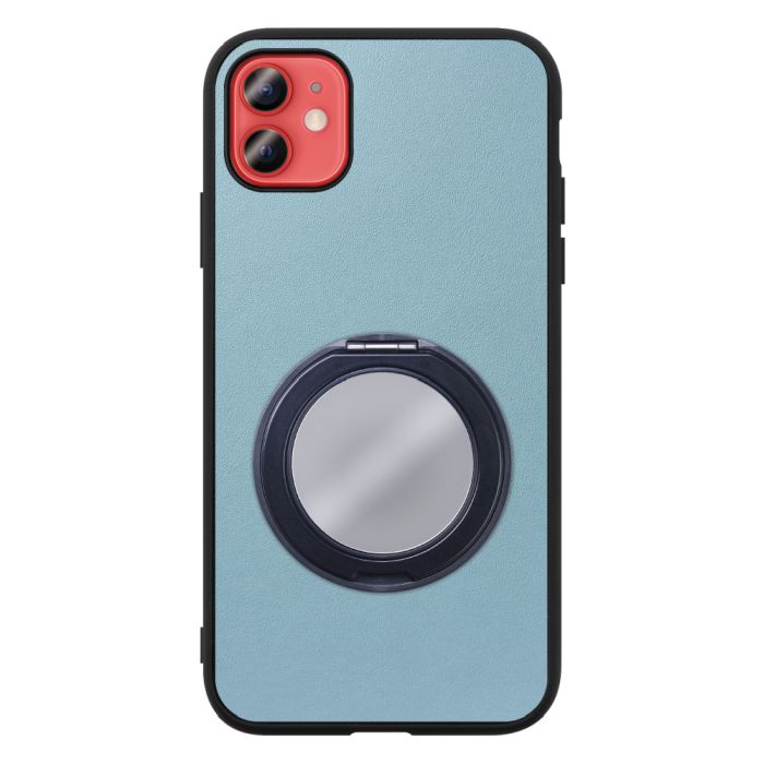 [ LOOF RING-SHELL (ミラー Ver.) ] iPhone 12 mini iphone12mini 12mini 12ミニ スマホケース 背面 ケース カバー ミラー付きスマホリング スタンド 本革 レザー 落下防止  [ iPhone 12 mini ]
