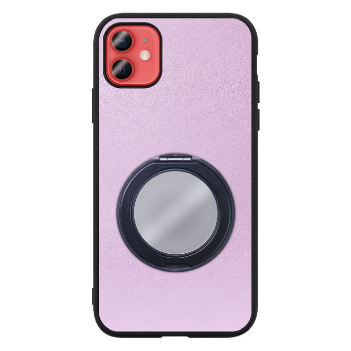 [ LOOF RING-SHELL (ミラー Ver.) ] iPhone 12 mini iphone12mini 12mini 12ミニ スマホケース 背面 ケース カバー ミラー付きスマホリング スタンド 本革 レザー 落下防止  [ iPhone 12 mini ]
