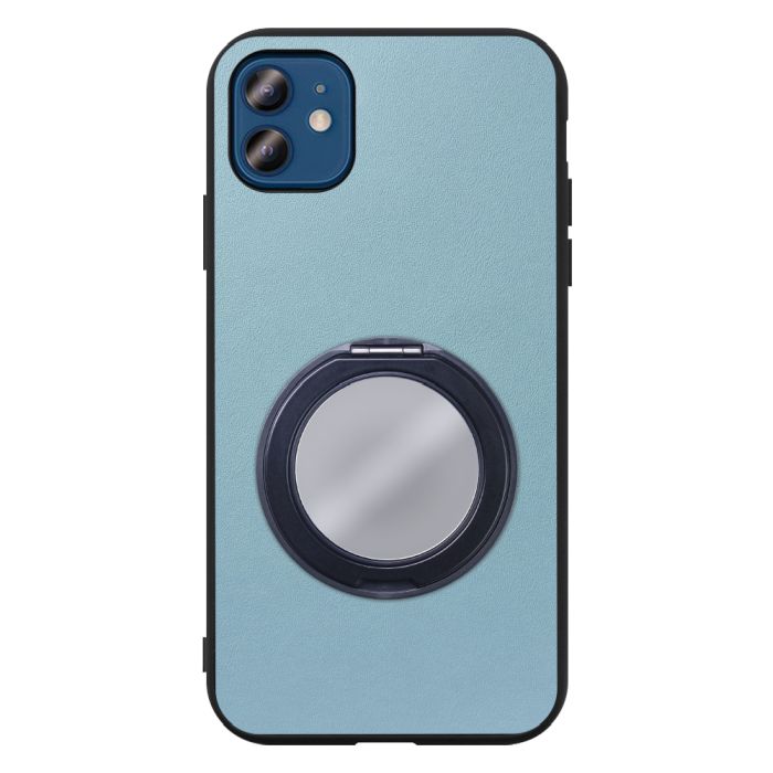 [ LOOF RING-SHELL (ミラー Ver.) ] iPhone 12 / 12 Pro iphone12 iphone12pro 12pro 12プロ スマホケース 背面 ケース カバー ミラー付きスマホリング スタンド 本革 レザー 落下防止  [ iPhone 12 / 12 Pro ]
