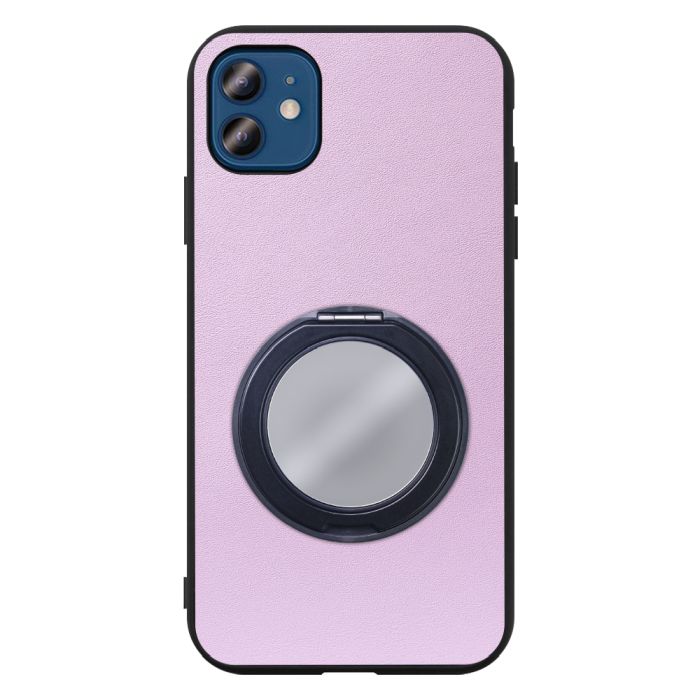 [ LOOF RING-SHELL (ミラー Ver.) ] iPhone 12 / 12 Pro iphone12 iphone12pro 12pro 12プロ スマホケース 背面 ケース カバー ミラー付きスマホリング スタンド 本革 レザー 落下防止  [ iPhone 12 / 12 Pro ]