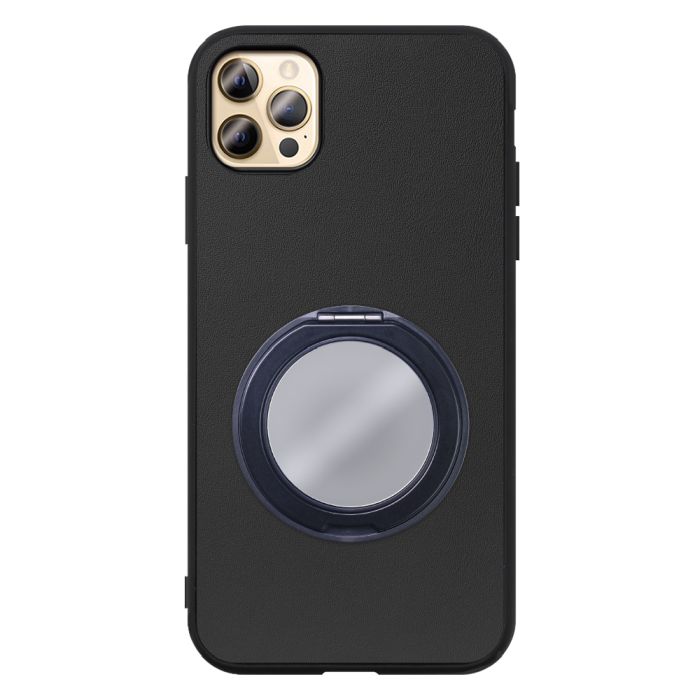 [ LOOF RING-SHELL (ミラー Ver.) ] iPhone 12 Pro Max iphone12promax 12promax 12プロマックス スマホケース 背面 ケース カバー ミラー付きスマホリング スタンド 本革 レザー 落下防止  [ iPhone 12 Pro Max ]