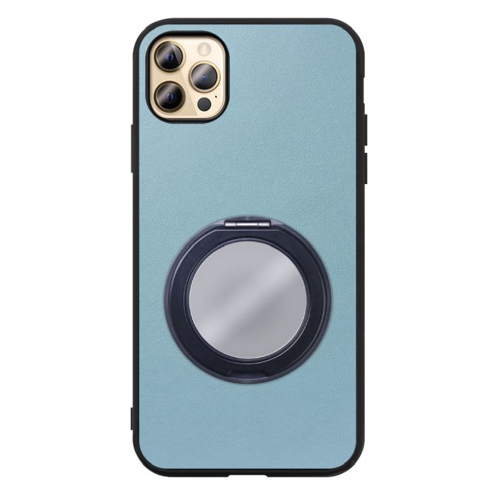 [ LOOF RING-SHELL (ミラー Ver.) ] iPhone 12 Pro Max iphone12promax 12promax 12プロマックス スマホケース 背面 ケース カバー ミラー付きスマホリング スタンド 本革 レザー 落下防止  [ iPhone 12 Pro Max ]