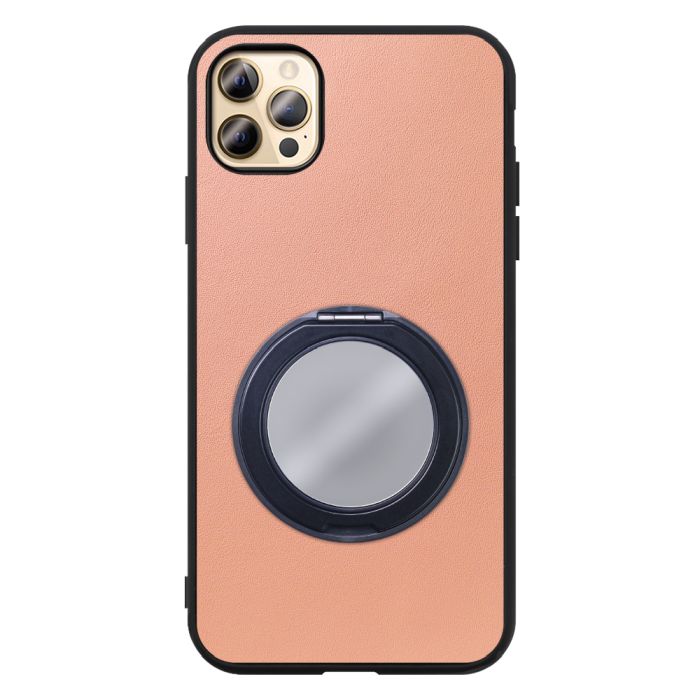 [ LOOF RING-SHELL (ミラー Ver.) ] iPhone 12 Pro Max iphone12promax 12promax 12プロマックス スマホケース 背面 ケース カバー ミラー付きスマホリング スタンド 本革 レザー 落下防止  [ iPhone 12 Pro Max ]