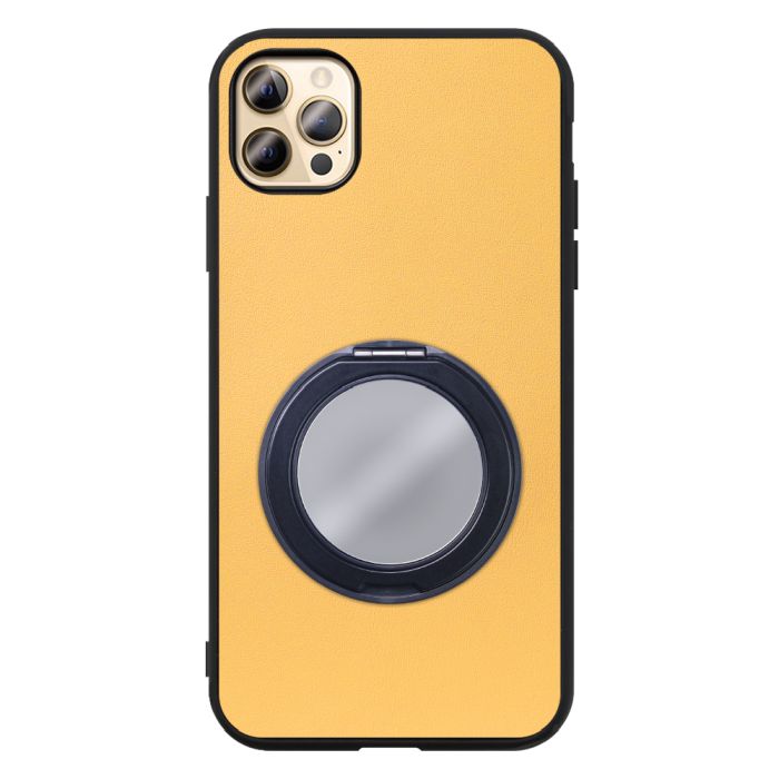 [ LOOF RING-SHELL (ミラー Ver.) ] iPhone 12 Pro Max iphone12promax 12promax 12プロマックス スマホケース 背面 ケース カバー ミラー付きスマホリング スタンド 本革 レザー 落下防止  [ iPhone 12 Pro Max ]