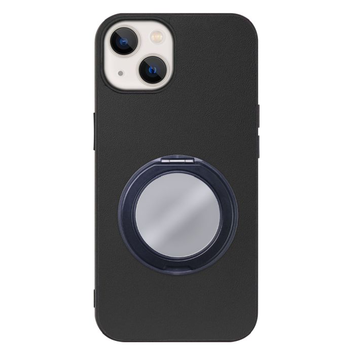 [ LOOF RING-SHELL (ミラー Ver.) ] iPhone 13 mini iphone13mini 13mini ミニ スマホケース 背面 ケース カバー ミラー付きスマホリング スタンド 本革 レザー 落下防止  [ iPhone 13 mini ]