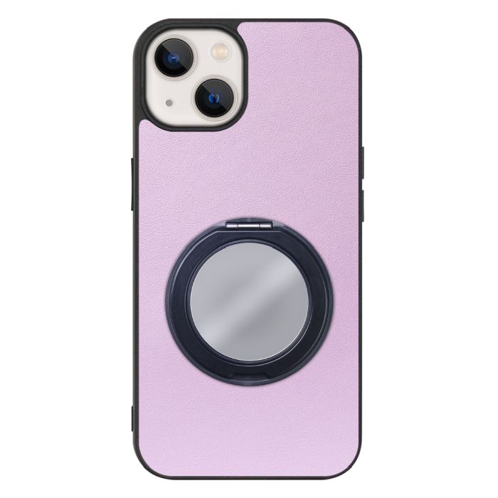 [ LOOF RING-SHELL (ミラー Ver.) ] iPhone 13 mini iphone13mini 13mini ミニ スマホケース 背面 ケース カバー ミラー付きスマホリング スタンド 本革 レザー 落下防止  [ iPhone 13 mini ]