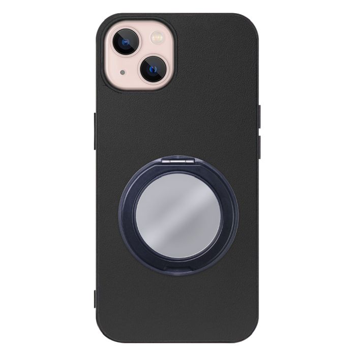 [ LOOF RING-SHELL (ミラー Ver.) ] iPhone 13 iphone13 スマホケース 背面 ケース カバー ミラー付きスマホリング スタンド 本革 レザー 落下防止  [ iPhone 13 ]