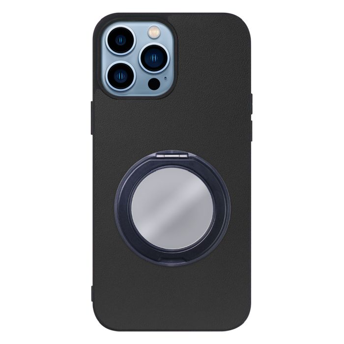 [ LOOF RING-SHELL (ミラー Ver.) ] iPhone 13 Pro iphone13pro 13pro プロ スマホケース 背面 ケース カバー ミラー付きスマホリング スタンド 本革 レザー 落下防止  [ iPhone 13 Pro ]