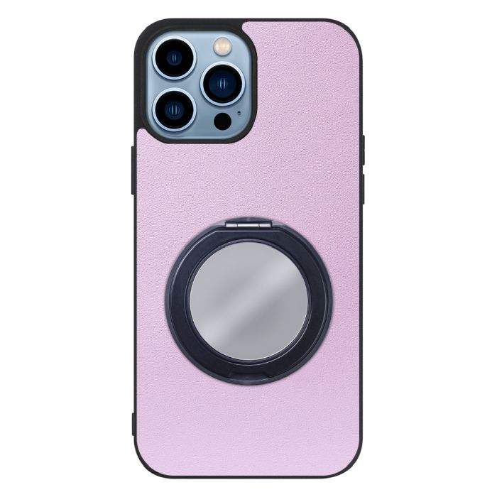 [ LOOF RING-SHELL (ミラー Ver.) ] iPhone 13 Pro iphone13pro 13pro プロ スマホケース 背面 ケース カバー ミラー付きスマホリング スタンド 本革 レザー 落下防止  [ iPhone 13 Pro ]