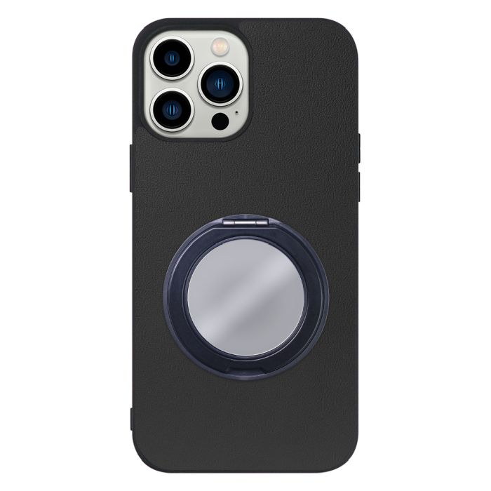 [ LOOF RING-SHELL (ミラー Ver.) ] iPhone 13 Pro Max iphone13promax 13promax promax プロマックス スマホケース 背面 ケース カバー ミラー付きスマホリング スタンド 本革 レザー 落下防止  [ iPhone 13 Pro Max ]
