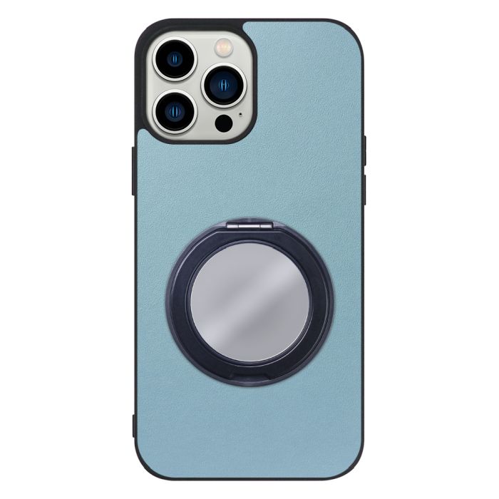 [ LOOF RING-SHELL (ミラー Ver.) ] iPhone 13 Pro Max iphone13promax 13promax promax プロマックス スマホケース 背面 ケース カバー ミラー付きスマホリング スタンド 本革 レザー 落下防止  [ iPhone 13 Pro Max ]