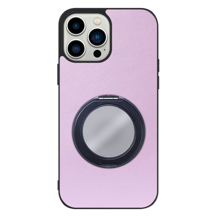 [ LOOF RING-SHELL (ミラー Ver.) ] iPhone 13 Pro Max iphone13promax 13promax promax プロマックス スマホケース 背面 ケース カバー ミラー付きスマホリング スタンド 本革 レザー 落下防止  [ iPhone 13 Pro Max ]