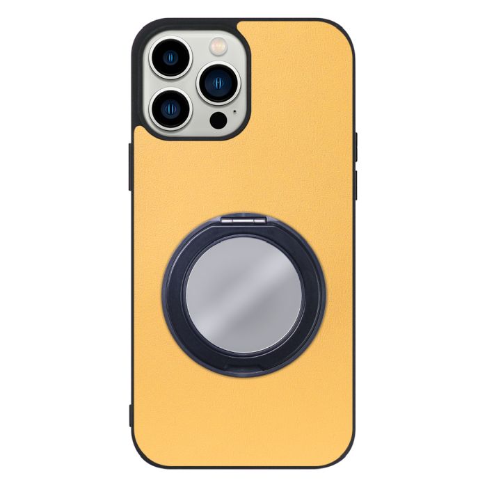 [ LOOF RING-SHELL (ミラー Ver.) ] iPhone 13 Pro Max iphone13promax 13promax promax プロマックス スマホケース 背面 ケース カバー ミラー付きスマホリング スタンド 本革 レザー 落下防止  [ iPhone 13 Pro Max ]
