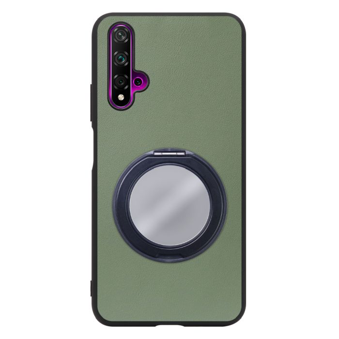 [ LOOF RING-SHELL (ミラー Ver.) ] HUAWEI nova 5T nova5t スマホケース 背面 ケース カバー ミラー付きスマホリング スタンド 本革 レザー 落下防止  [ HUAWEI nova 5T ]