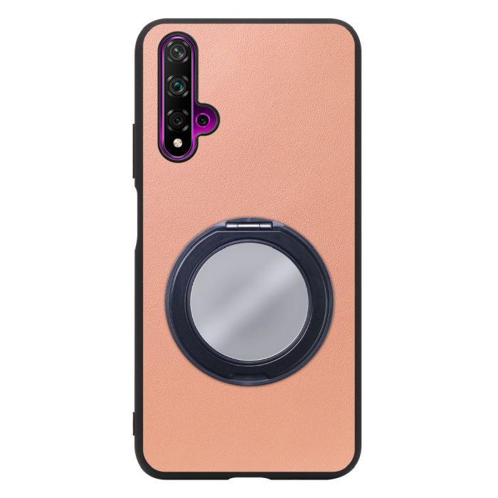 [ LOOF RING-SHELL (ミラー Ver.) ] HUAWEI nova 5T nova5t スマホケース 背面 ケース カバー ミラー付きスマホリング スタンド 本革 レザー 落下防止  [ HUAWEI nova 5T ]