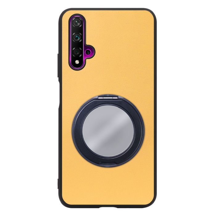 [ LOOF RING-SHELL (ミラー Ver.) ] HUAWEI nova 5T nova5t スマホケース 背面 ケース カバー ミラー付きスマホリング スタンド 本革 レザー 落下防止  [ HUAWEI nova 5T ]