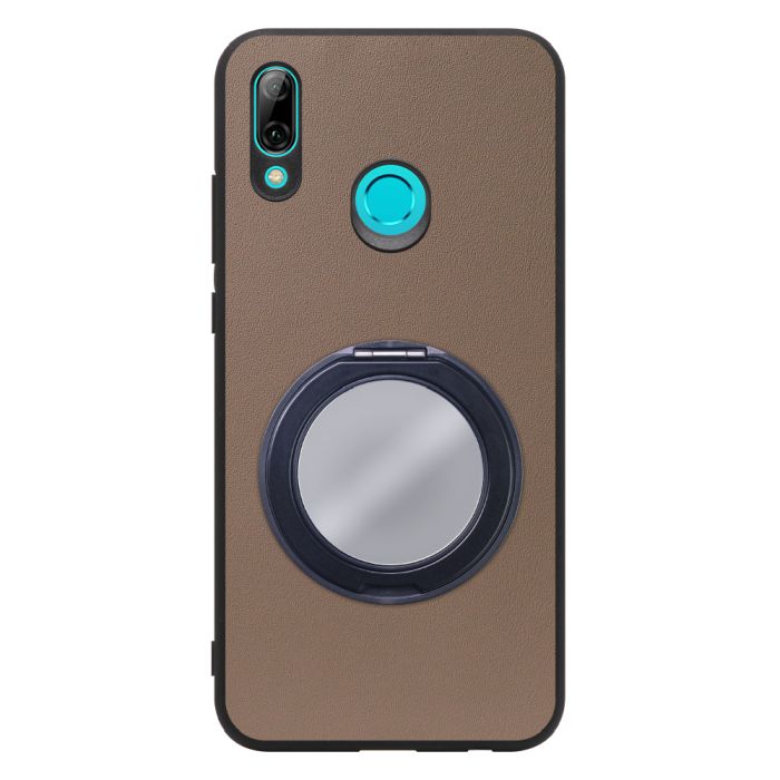 [ LOOF RING-SHELL (ミラー Ver.) ] HUAWEI nova lite 3 POT-LX2J novalite3 novalite 3 スマホケース 背面 ケース カバー ミラー付きスマホリング スタンド 本革 レザー 落下防止  [ HUAWEI nova lite 3 ]
