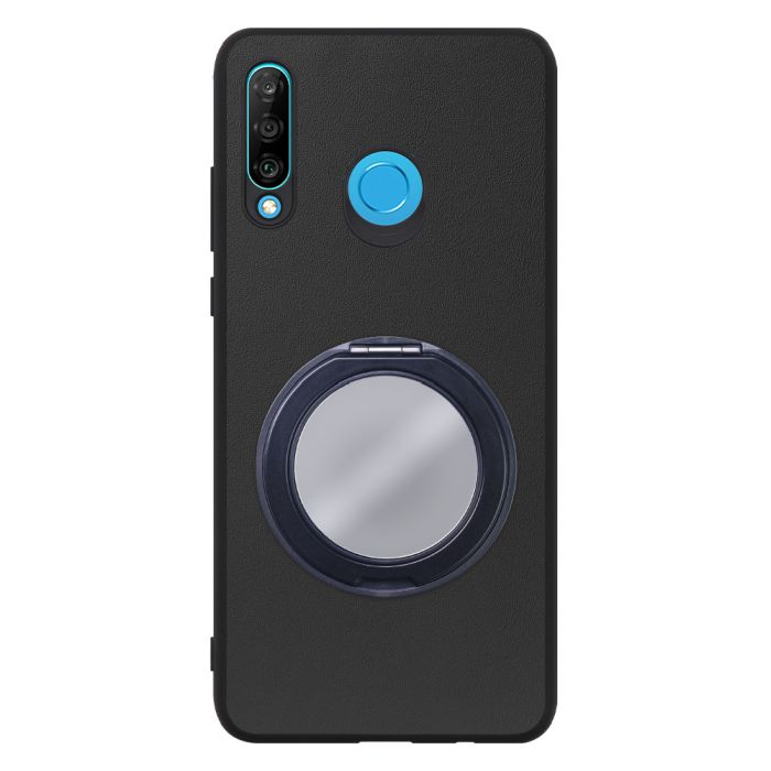 [ LOOF RING-SHELL (ミラー Ver.) ] HUAWEI P30 lite / P30 lite Premium p30lite p30litepremium スマホケース 背面 ケース カバー ミラー付きスマホリング スタンド 本革 レザー 落下防止  [ HUAWEI P30 lite / lite Premium ]