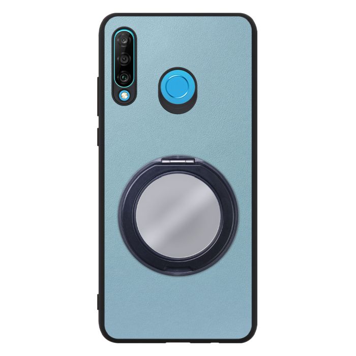 [ LOOF RING-SHELL (ミラー Ver.) ] HUAWEI P30 lite / P30 lite Premium p30lite p30litepremium スマホケース 背面 ケース カバー ミラー付きスマホリング スタンド 本革 レザー 落下防止  [ HUAWEI P30 lite / lite Premium ]