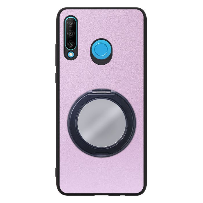 [ LOOF RING-SHELL (ミラー Ver.) ] HUAWEI P30 lite / P30 lite Premium p30lite p30litepremium スマホケース 背面 ケース カバー ミラー付きスマホリング スタンド 本革 レザー 落下防止  [ HUAWEI P30 lite / lite Premium ]