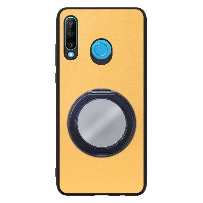 [ LOOF RING-SHELL (ミラー Ver.) ] HUAWEI P30 lite / P30 lite Premium p30lite p30litepremium スマホケース 背面 ケース カバー ミラー付きスマホリング スタンド 本革 レザー 落下防止  [ HUAWEI P30 lite / lite Premium ]