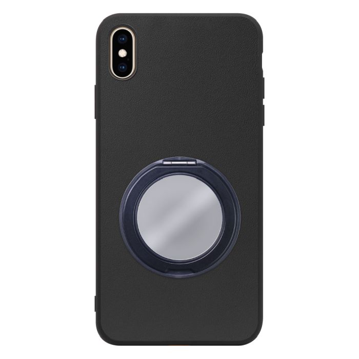 [ LOOF RING-SHELL (ミラー Ver.) ] iPhone XS Max iPhonexsmax xsmax スマホケース 背面 ケース カバー ミラー付きスマホリング スタンド 本革 レザー 落下防止  [ iPhone XS Max ]
