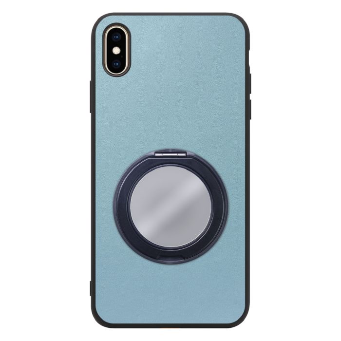 [ LOOF RING-SHELL (ミラー Ver.) ] iPhone XS Max iPhonexsmax xsmax スマホケース 背面 ケース カバー ミラー付きスマホリング スタンド 本革 レザー 落下防止  [ iPhone XS Max ]