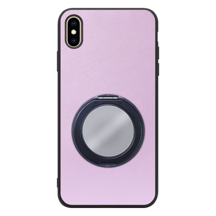 [ LOOF RING-SHELL (ミラー Ver.) ] iPhone XS Max iPhonexsmax xsmax スマホケース 背面 ケース カバー ミラー付きスマホリング スタンド 本革 レザー 落下防止  [ iPhone XS Max ]