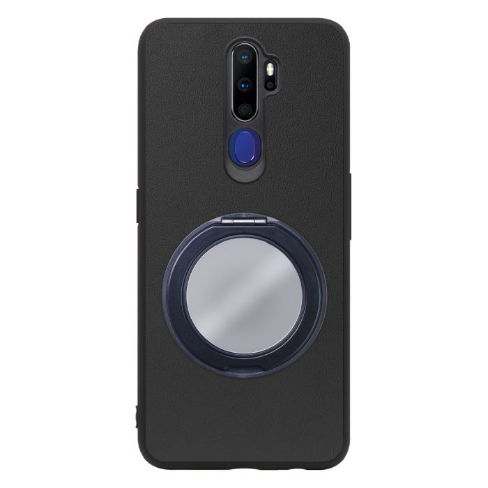 [ LOOF RING-SHELL (ミラー Ver.) ] OPPO A5 2020 a52020 oppoa5 スマホケース 背面 ケース カバー ミラー付きスマホリング スタンド 本革 レザー 落下防止  [ OPPO A5 2020 ]
