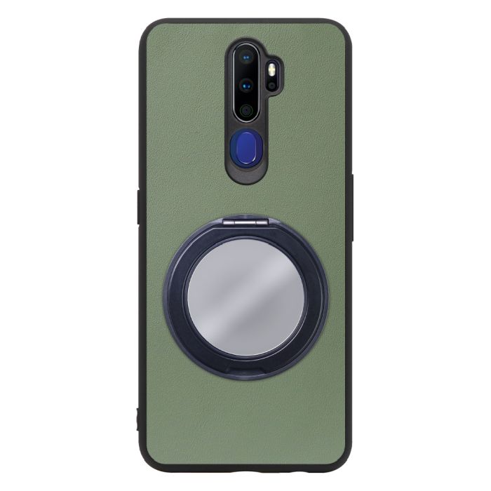 [ LOOF RING-SHELL (ミラー Ver.) ] OPPO A5 2020 a52020 oppoa5 スマホケース 背面 ケース カバー ミラー付きスマホリング スタンド 本革 レザー 落下防止  [ OPPO A5 2020 ]