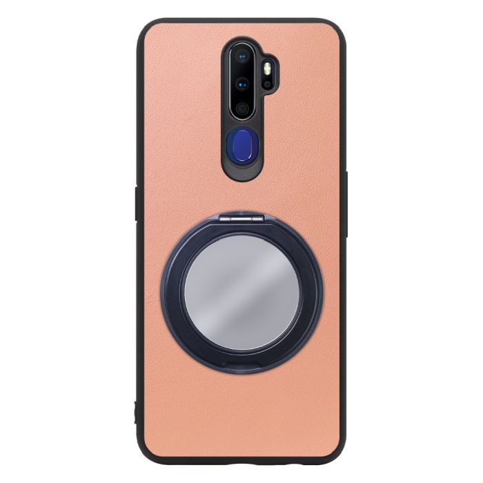 [ LOOF RING-SHELL (ミラー Ver.) ] OPPO A5 2020 a52020 oppoa5 スマホケース 背面 ケース カバー ミラー付きスマホリング スタンド 本革 レザー 落下防止  [ OPPO A5 2020 ]