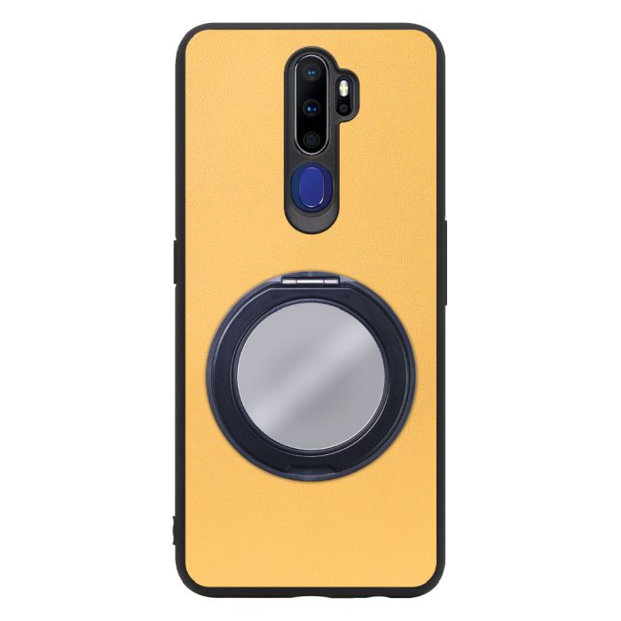 [ LOOF RING-SHELL (ミラー Ver.) ] OPPO A5 2020 a52020 oppoa5 スマホケース 背面 ケース カバー ミラー付きスマホリング スタンド 本革 レザー 落下防止  [ OPPO A5 2020 ]