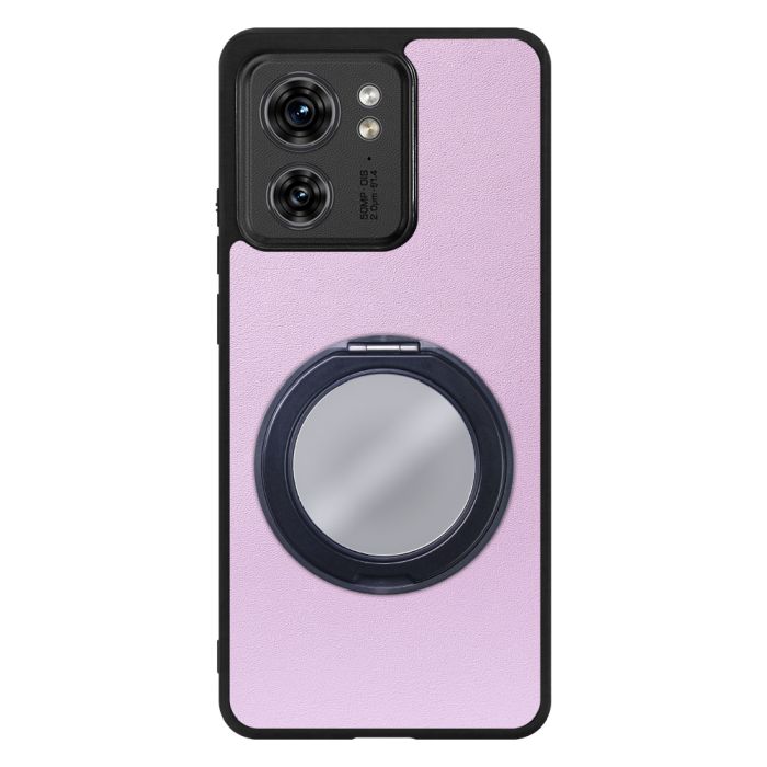 [ LOOF RING-SHELL (ミラー Ver.) ] motorola edge 40  スマホケース 背面 ケース カバー ミラー付きスマホリング スタンド 本革 レザー 落下防止  [ motorola edge 40 ]