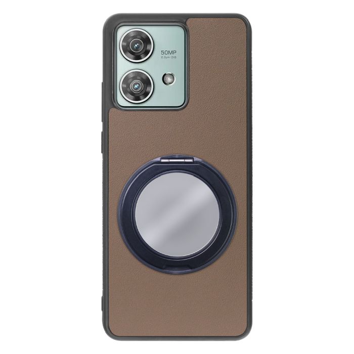 [ LOOF RING-SHELL (ミラー Ver.) ] motorola edge 40 neo motorola edge40neo スマホケース 背面 ケース カバー ミラー付きスマホリング スタンド 本革 レザー 落下防止  [ motorola edge 40 neo ]