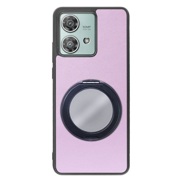 [ LOOF RING-SHELL (ミラー Ver.) ] motorola edge 40 neo motorola edge40neo スマホケース 背面 ケース カバー ミラー付きスマホリング スタンド 本革 レザー 落下防止  [ motorola edge 40 neo ]
