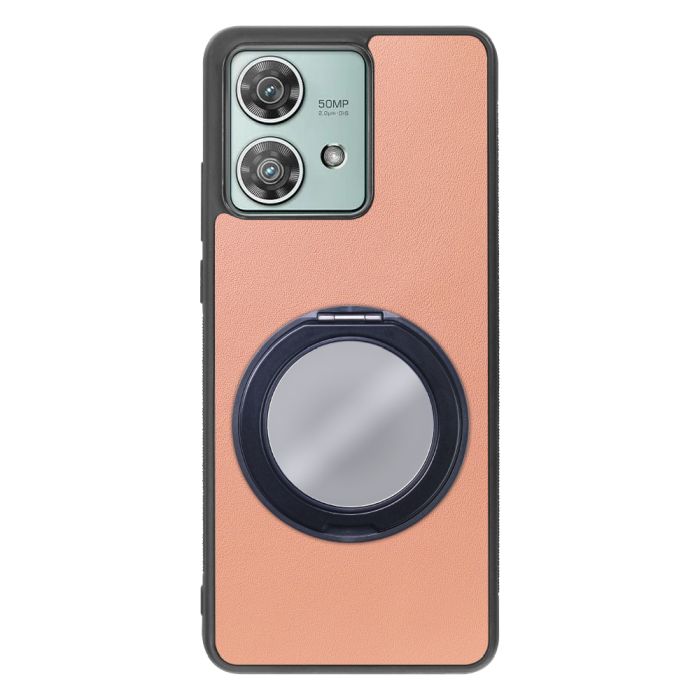 [ LOOF RING-SHELL (ミラー Ver.) ] motorola edge 40 neo motorola edge40neo スマホケース 背面 ケース カバー ミラー付きスマホリング スタンド 本革 レザー 落下防止  [ motorola edge 40 neo ]