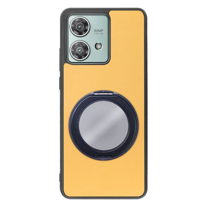 [ LOOF RING-SHELL (ミラー Ver.) ] motorola edge 40 neo motorola edge40neo スマホケース 背面 ケース カバー ミラー付きスマホリング スタンド 本革 レザー 落下防止  [ motorola edge 40 neo ]