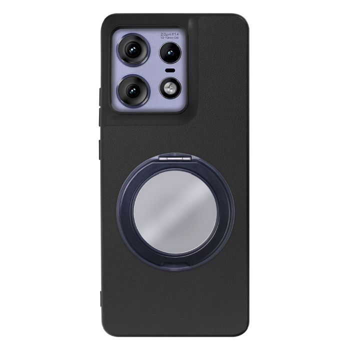[ LOOF RING-SHELL (ミラー Ver.) ] motorola edge 50 pro / 50s pro  スマホケース 背面 ケース カバー ミラー付きスマホリング スタンド 本革 レザー 落下防止  [ motorola edge 50 pro / 50s pro ]