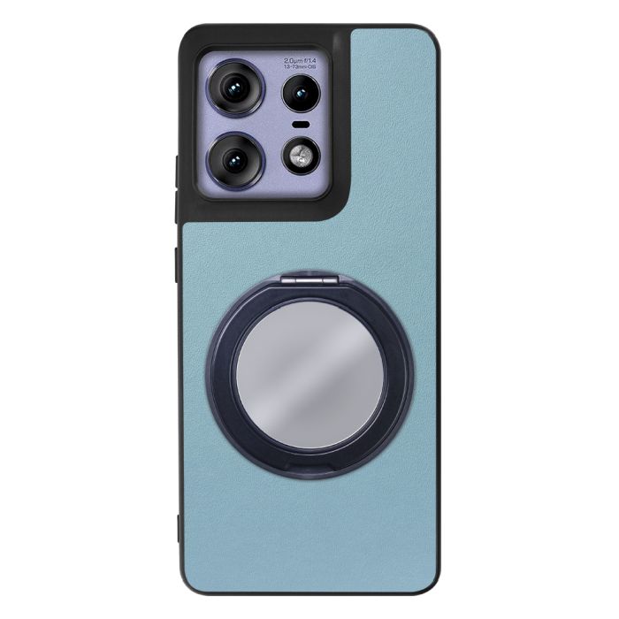 [ LOOF RING-SHELL (ミラー Ver.) ] motorola edge 50 pro / 50s pro  スマホケース 背面 ケース カバー ミラー付きスマホリング スタンド 本革 レザー 落下防止  [ motorola edge 50 pro / 50s pro ]